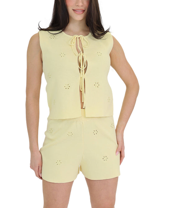 Knit Eyelet Top & Shorts Set- 2 Pc Set view 