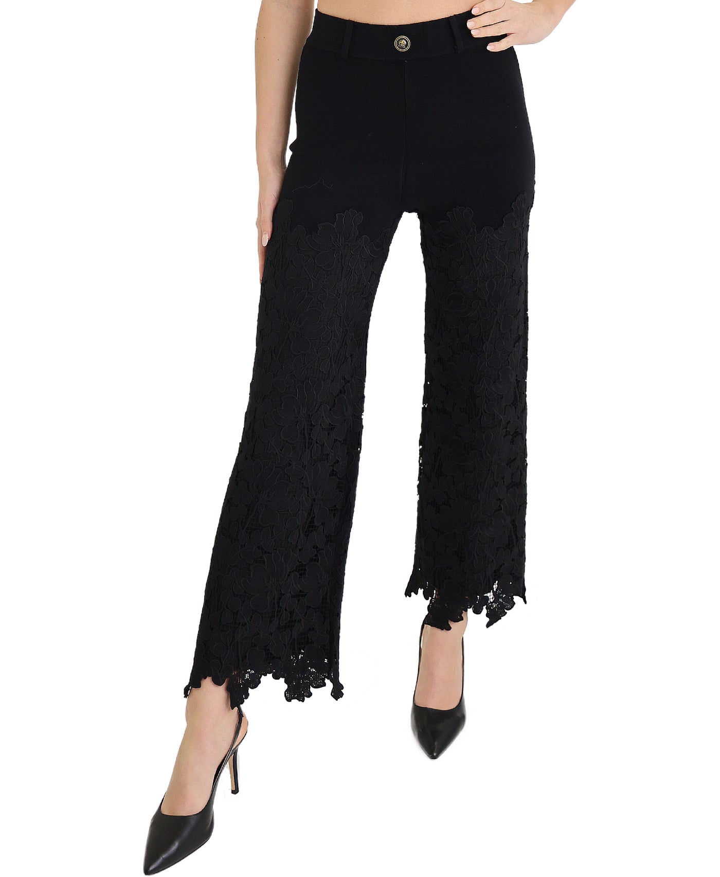 Knit Pants w/ Crochet Lace view 1