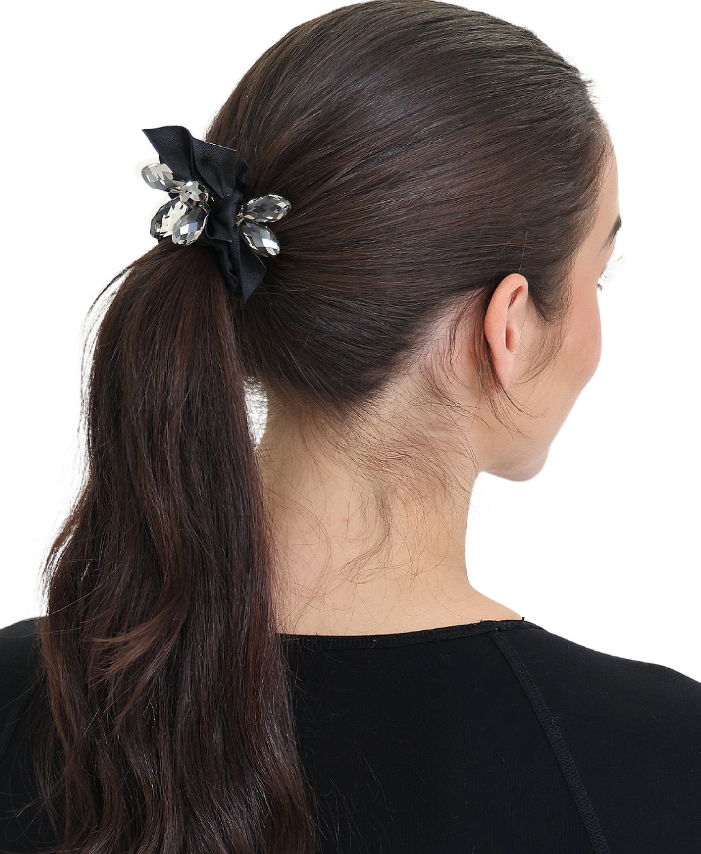 Scrunchie w/ Crystals & Ribbon view 1