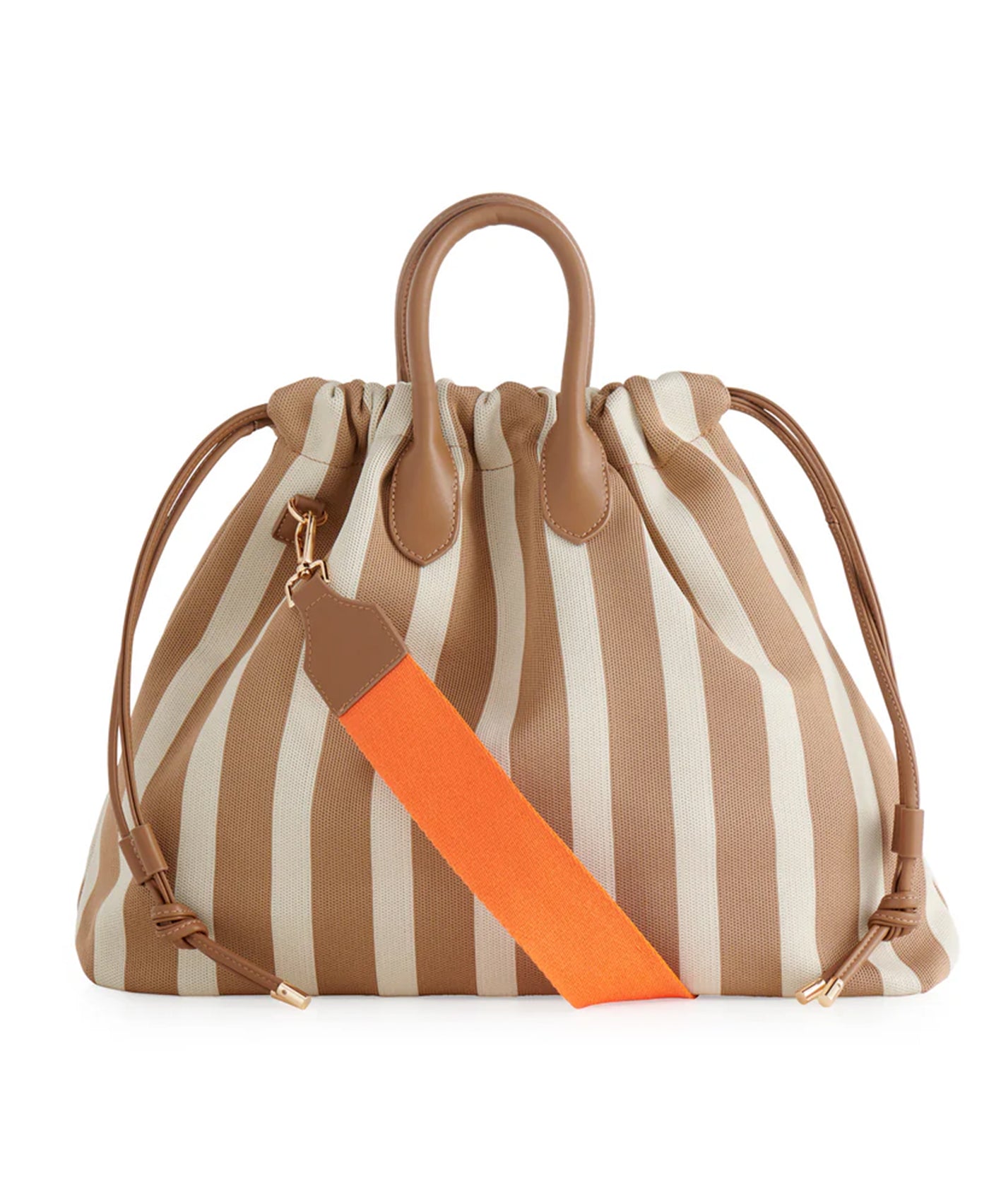 Striped Fabric Tote Bag view 1