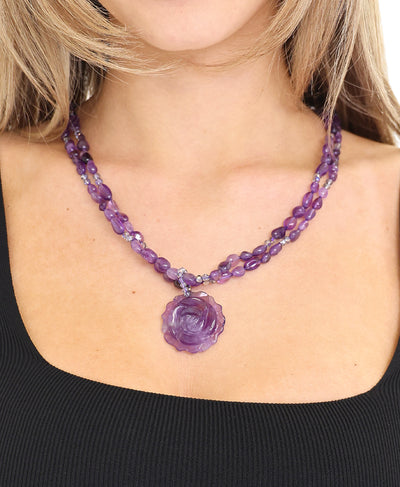 Amethyst Beaded Necklace image 1