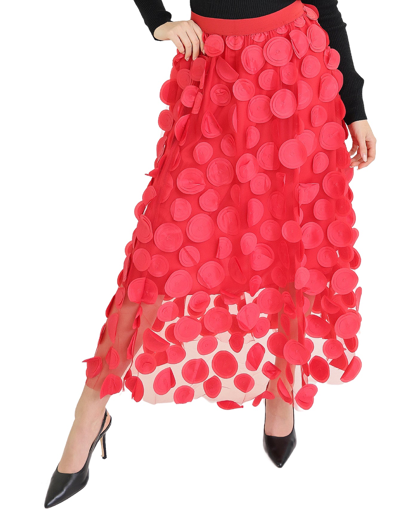 3D Circle Midi Skirt view 1