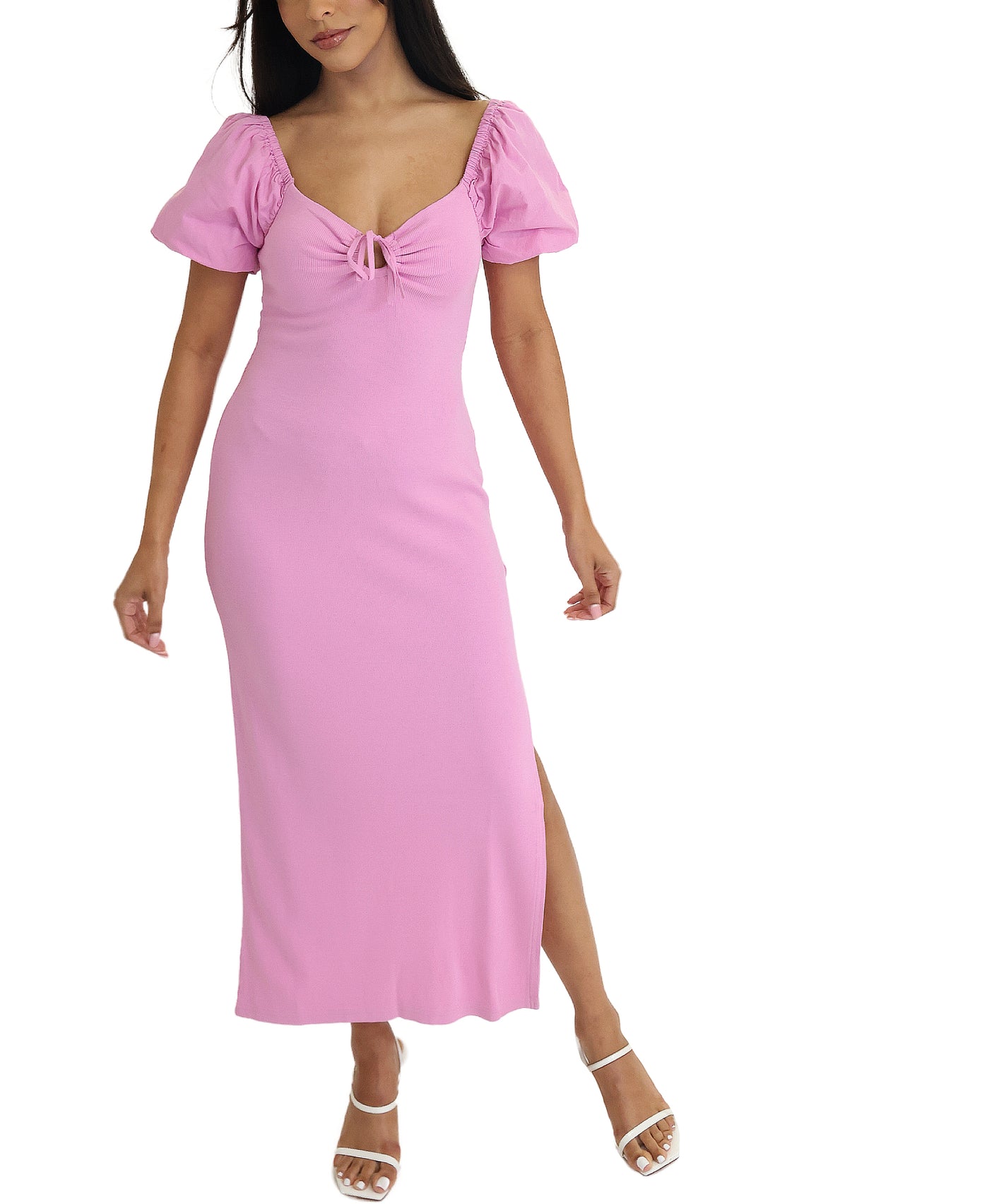 Maxi Dress w/ Puff Sleeves view 1