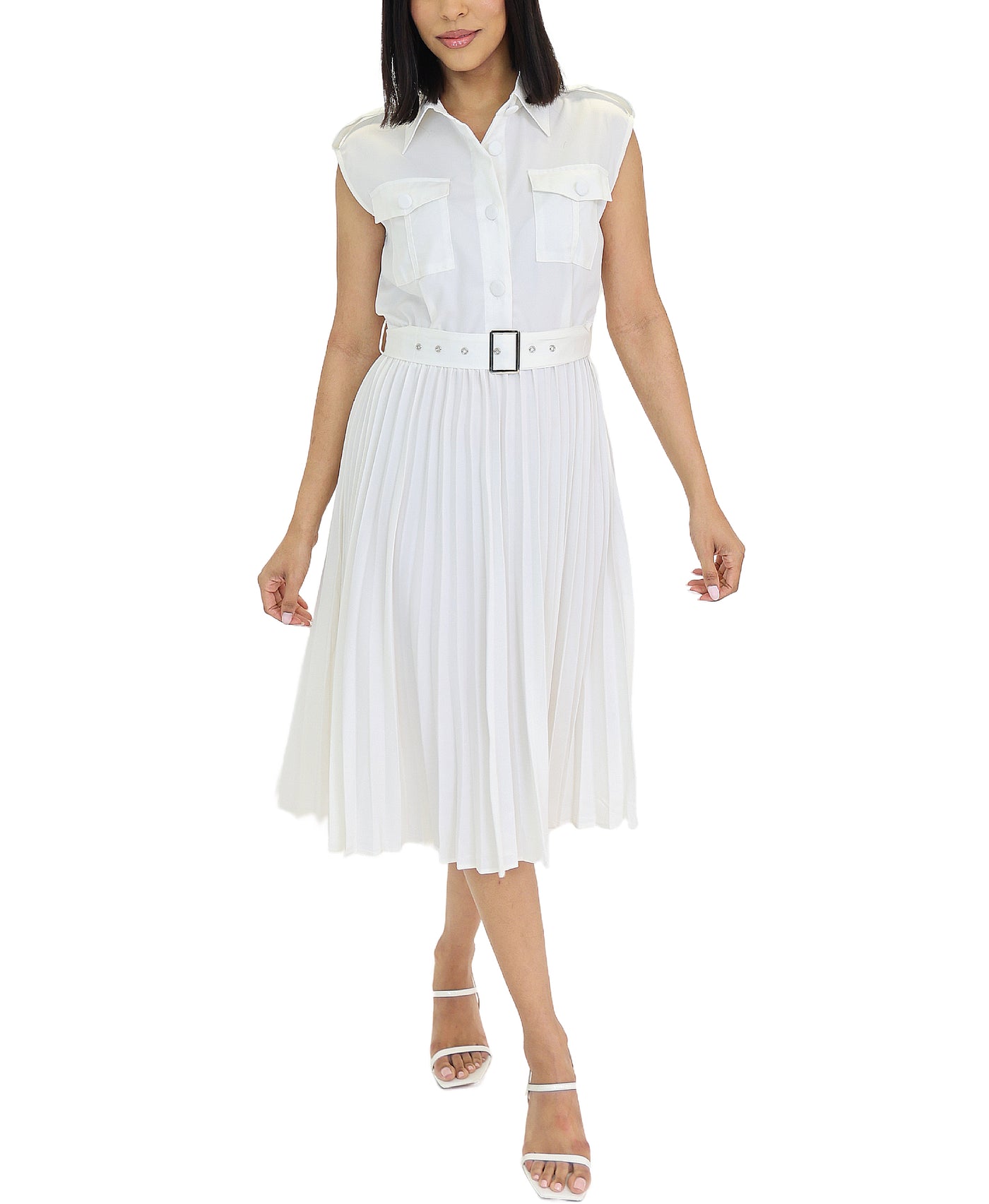 Pleated Midi Dress view 1