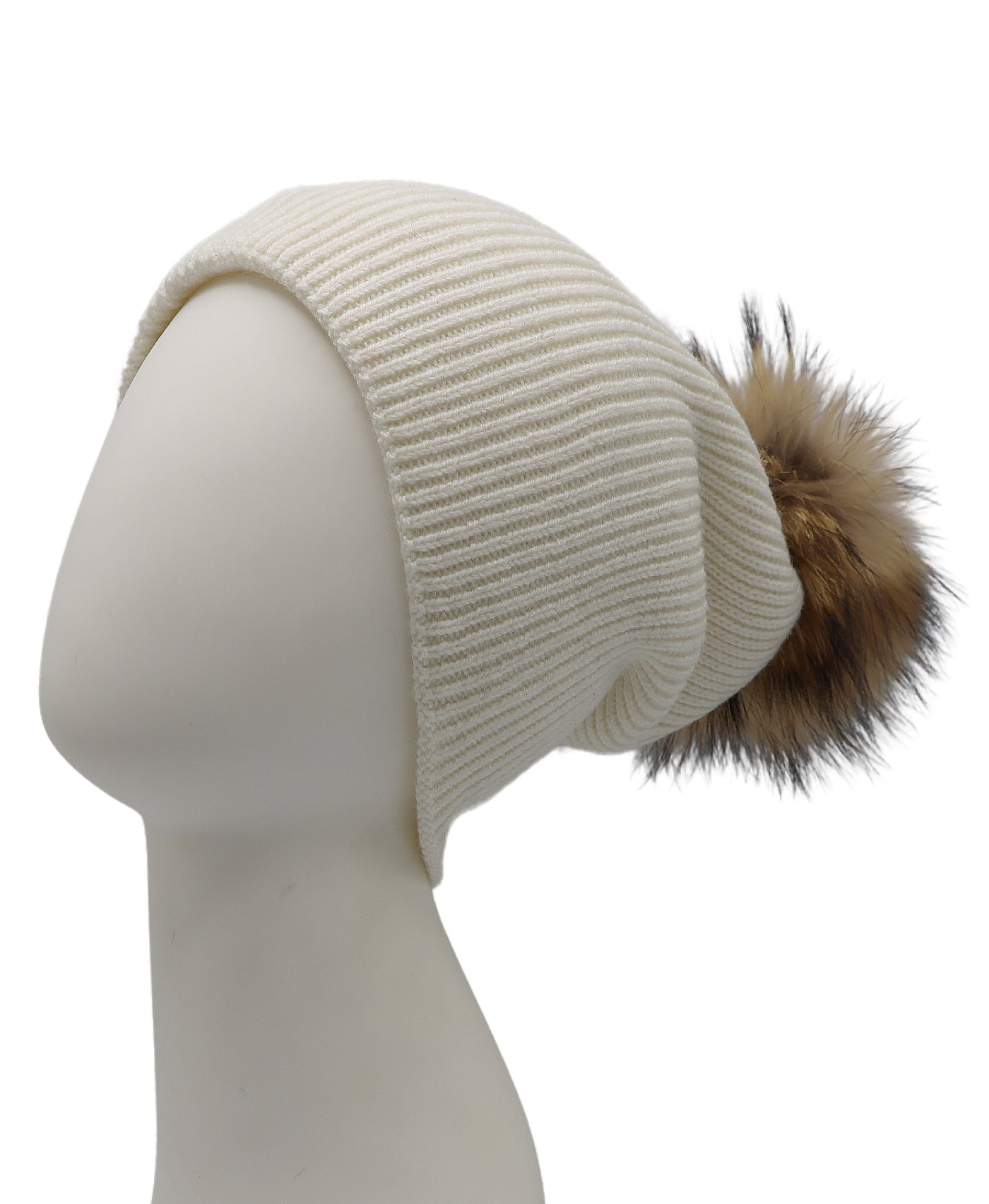 Wool Knit Hat w/ Fur Pom view 1