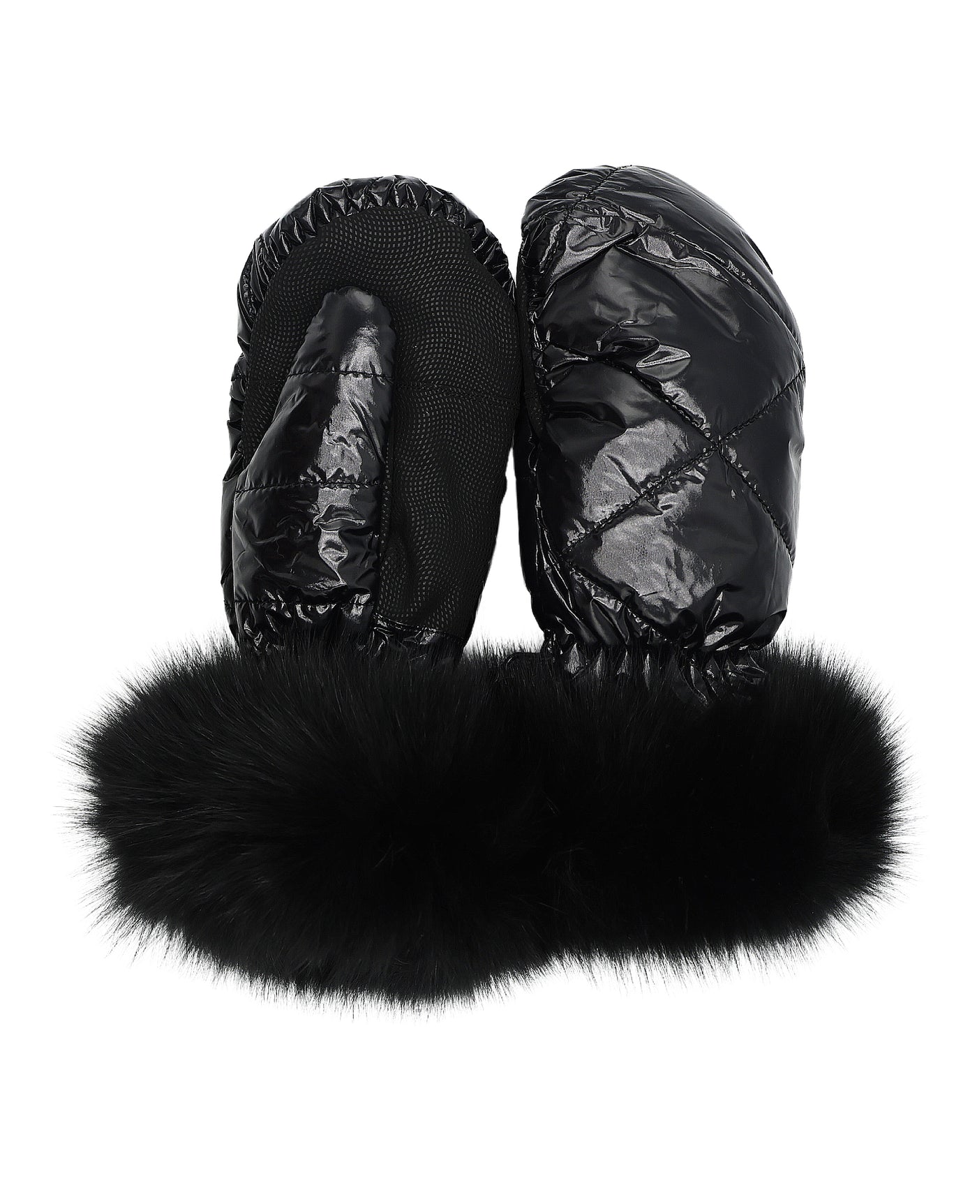 Nylon Mittens w/ Fox Fur Cuffs view 1