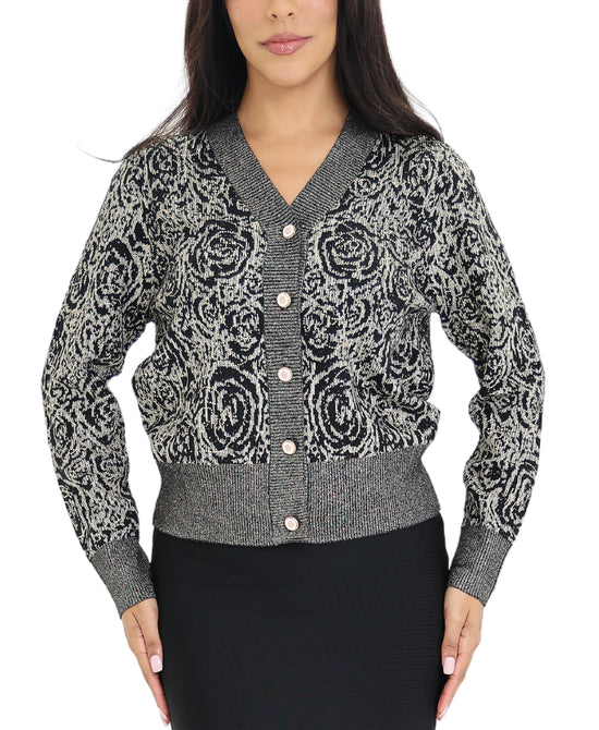 Printed Lurex Cardigan view 