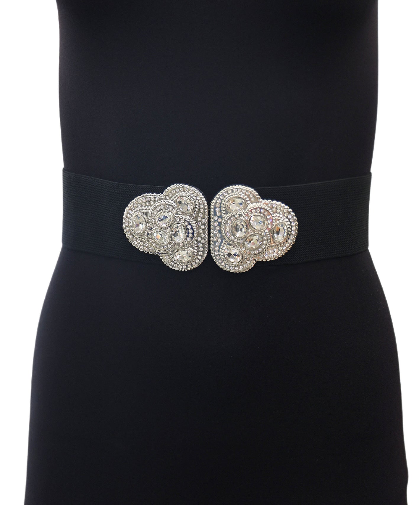 Stretch Buckle Belt w/ Crystals view 1