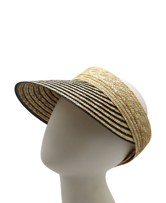 Straw Striped Visor Hat view 