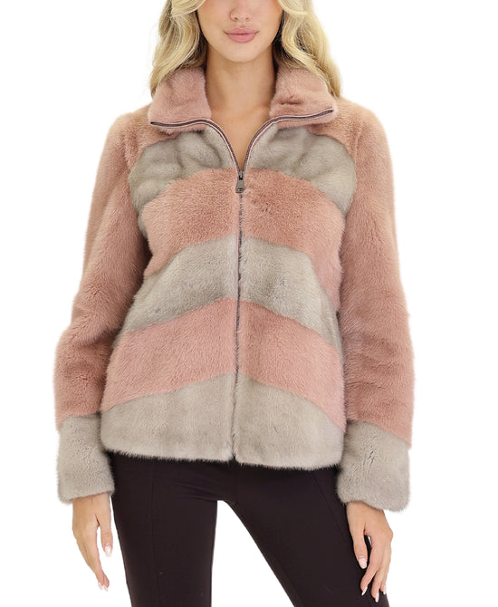 Two Tone Mink Jacket view 