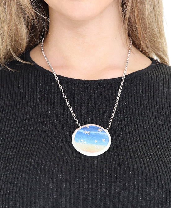 Handmade Sunset Disk Necklace view 