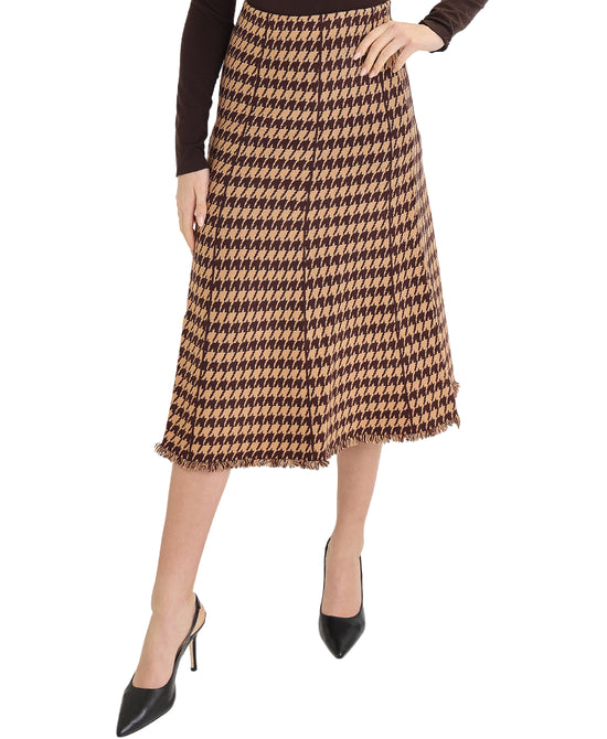 Houndstooth Knit Midi Skirt view 