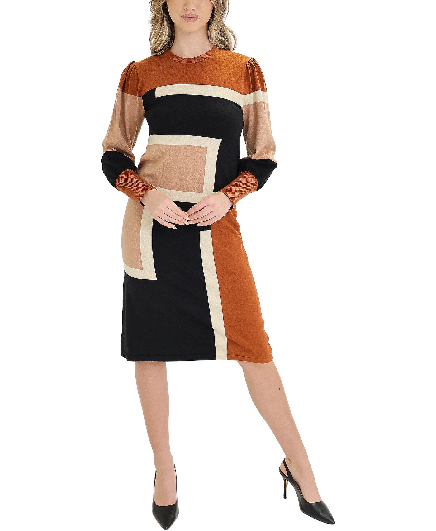 Colorblock Sweater Dress view 1