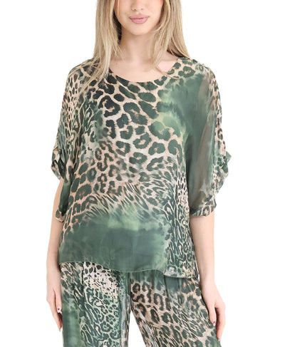 Silk Leopard Print Top image 1