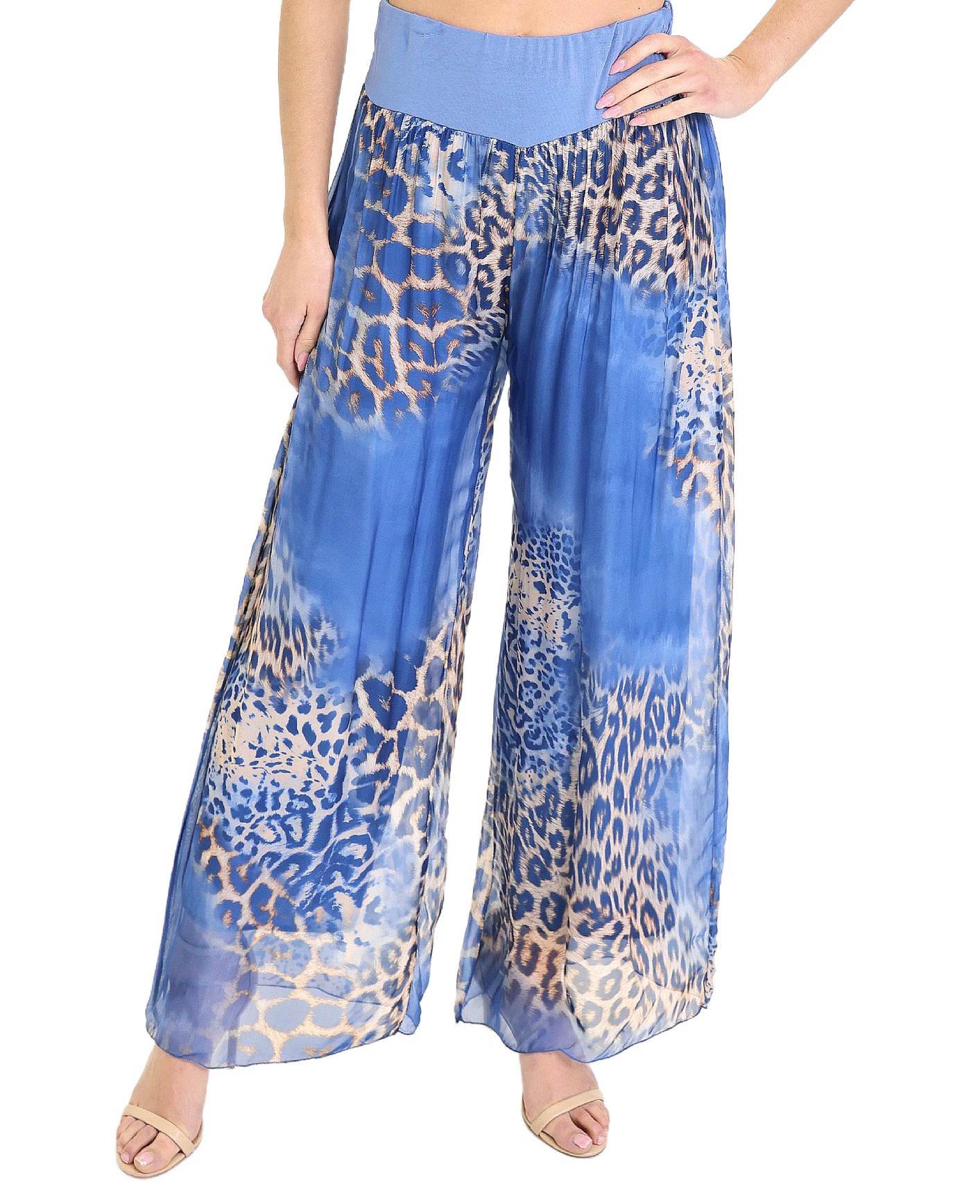 Silk Leopard Print Pants view 1