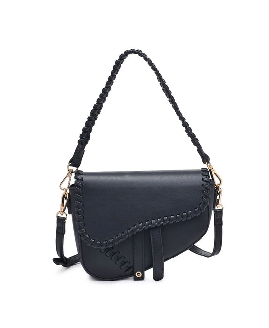 Crossbody Vegan Leather Saddle Handbag view 