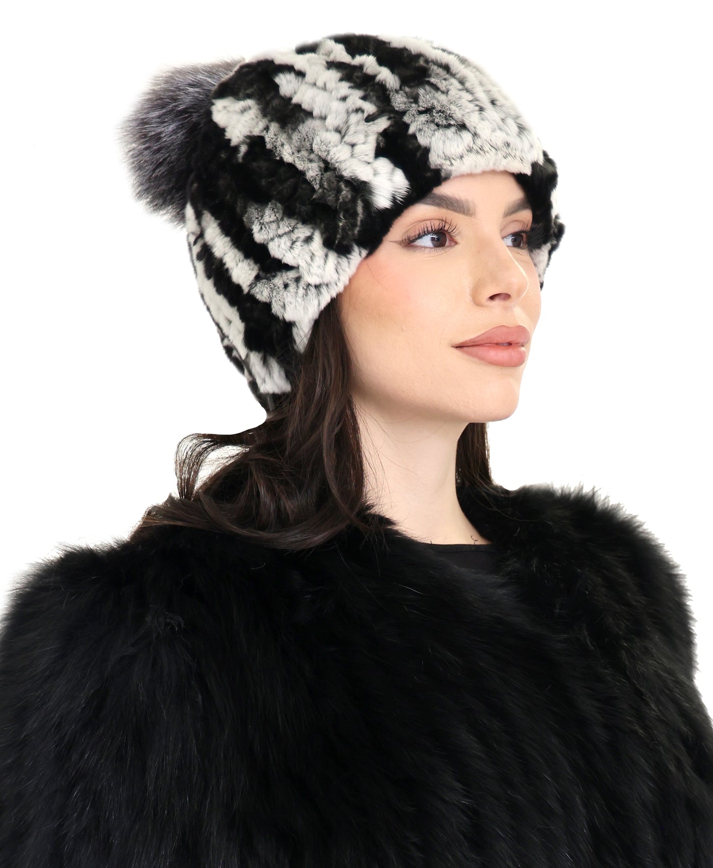 Fur Hat w/ Fox Fur Pom view 1