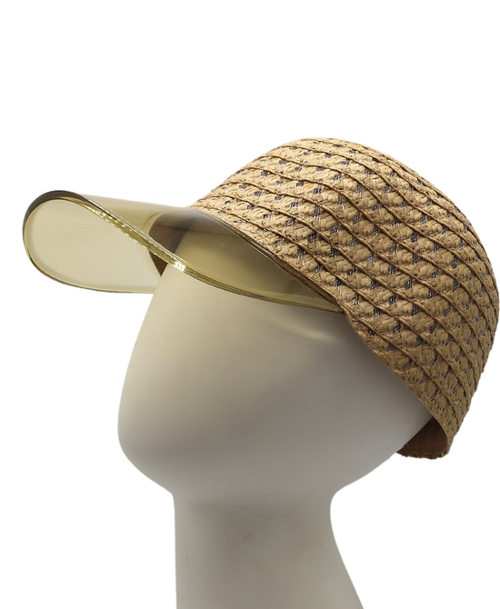 Straw Visor Hat w/ Transparent Front view 