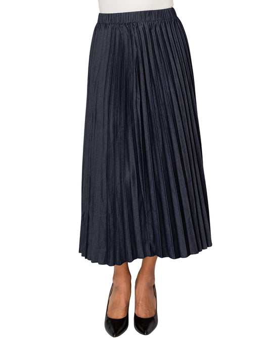 Denim Pleated Skirt view 