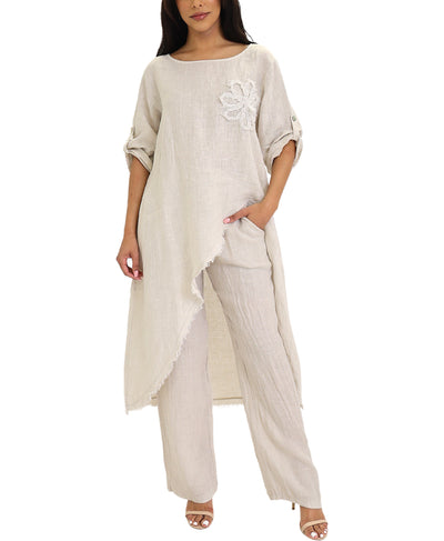 Hi-Lo Linen Tunic Top image 2