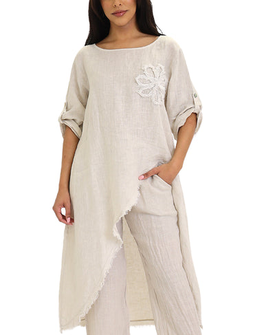 Hi-Lo Linen Tunic Top image 1