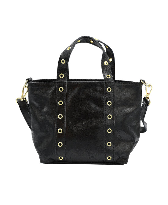 Small Leather Grommet Tote Bag view 