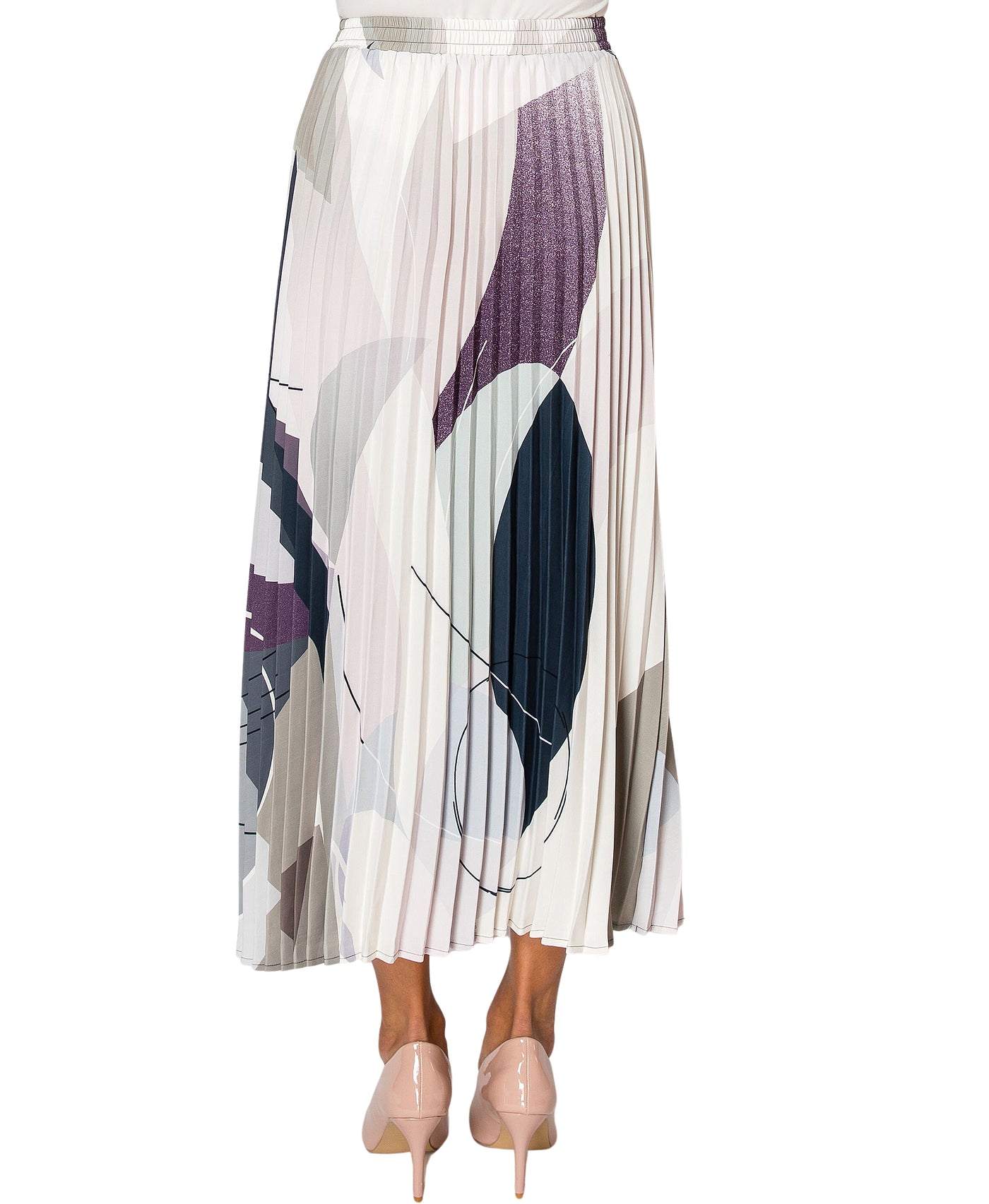 Pleated Printed Skirt view 1