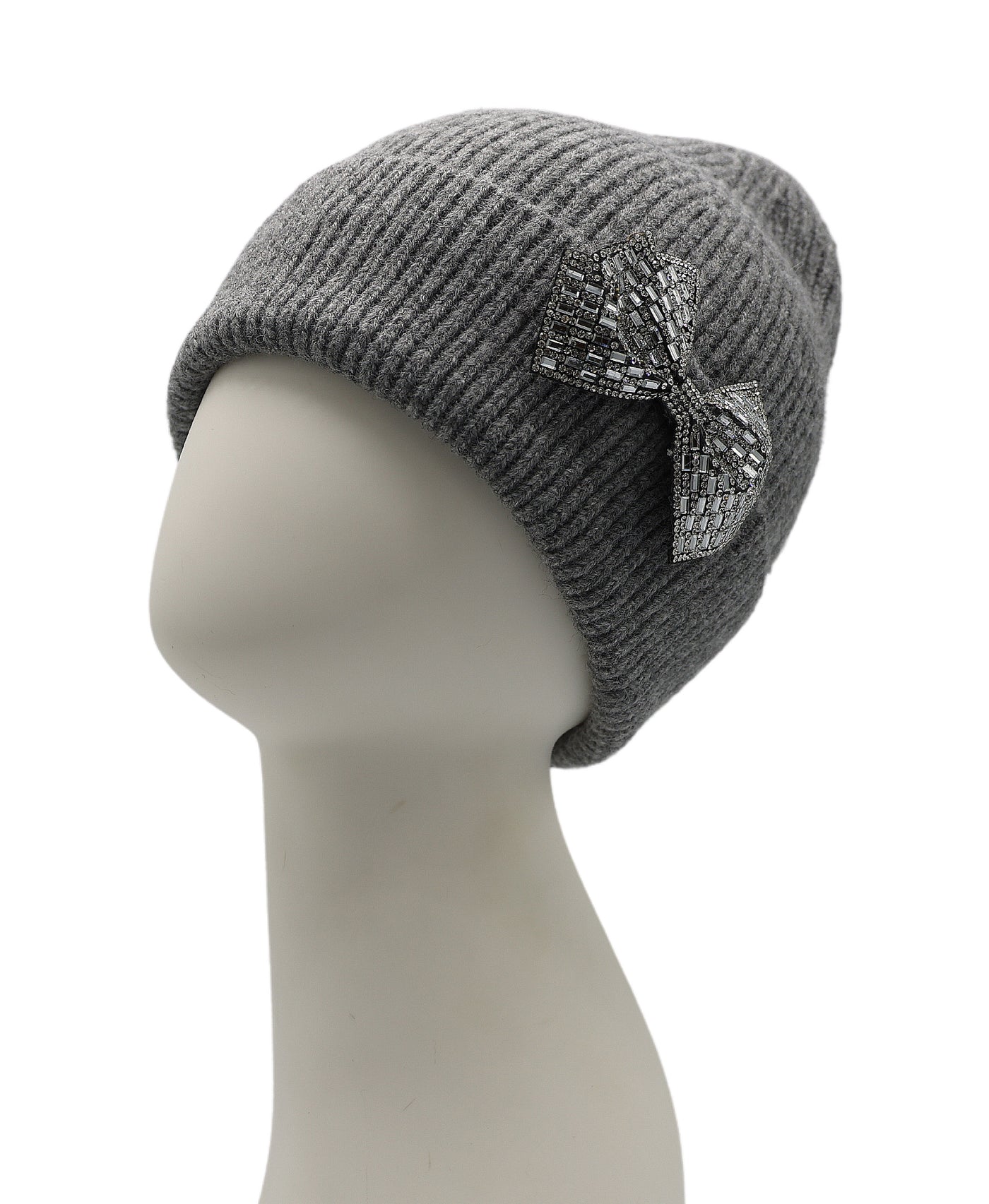 Wool Hat w/ Rhinestone Bow view 1