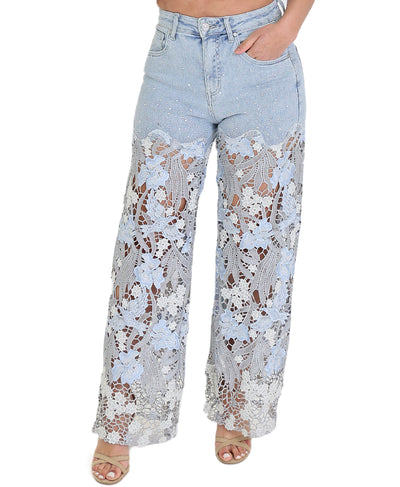 Jeans w/ Crochet Lace image 1